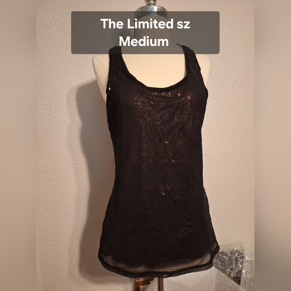 The limited Womens Sheer Sequence tank top size Medium